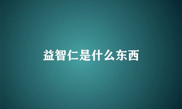 益智仁是什么东西