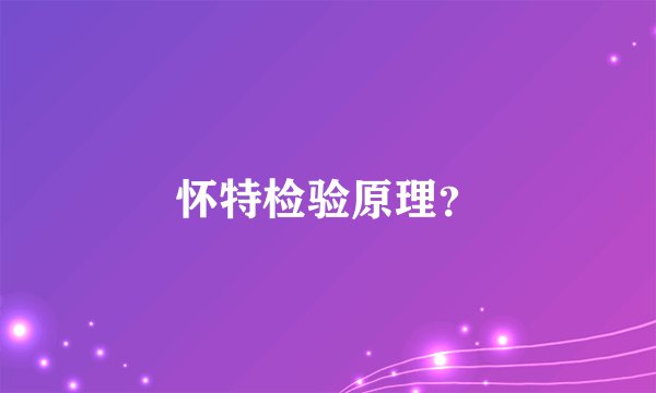 怀特检验原理？
