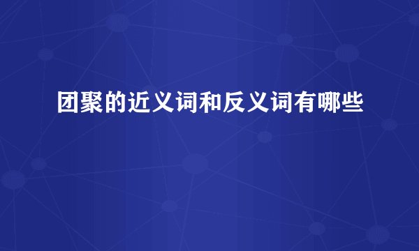 团聚的近义词和反义词有哪些
