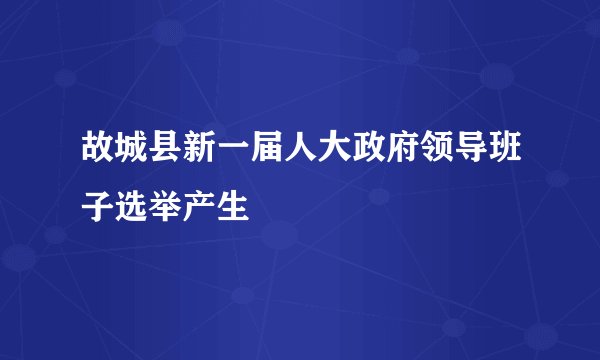 故城县新一届人大政府领导班子选举产生