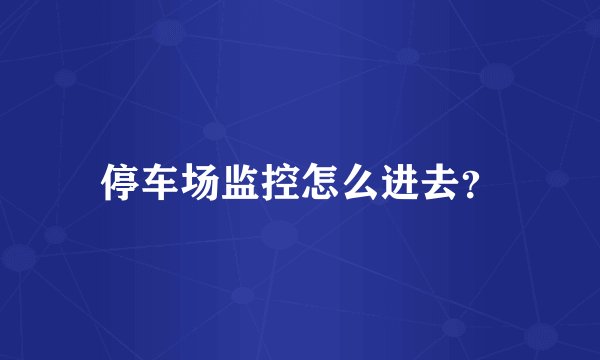 停车场监控怎么进去？