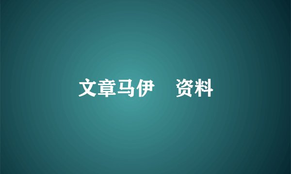 文章马伊琍资料