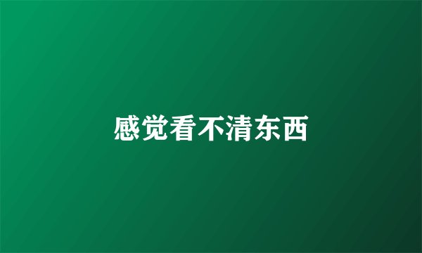感觉看不清东西