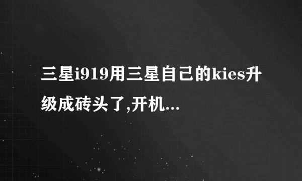 三星i919用三星自己的kies升级成砖头了,开机就提示软件更新错误,该怎么处理啊??怎么刷机?