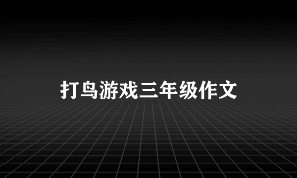 打鸟游戏三年级作文