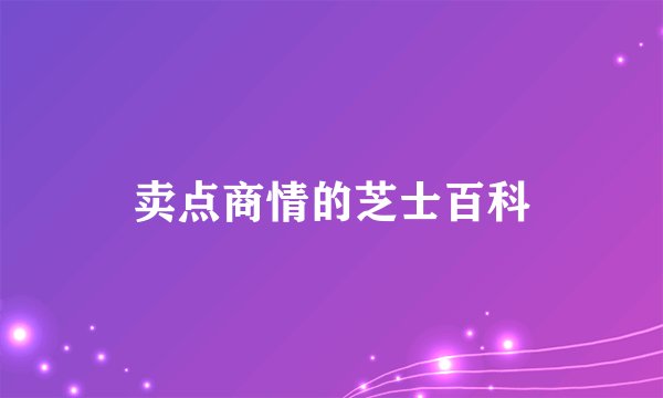 卖点商情的芝士百科