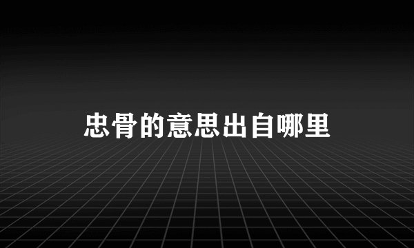 忠骨的意思出自哪里