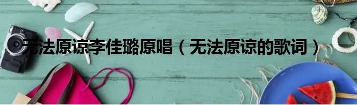 无法原谅李佳璐原唱（无法原谅的歌词）
