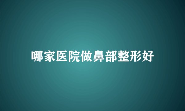 哪家医院做鼻部整形好