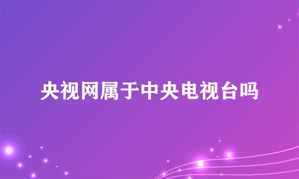 央视网属于中央电视台吗