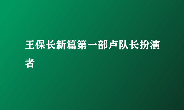 王保长新篇第一部卢队长扮演者