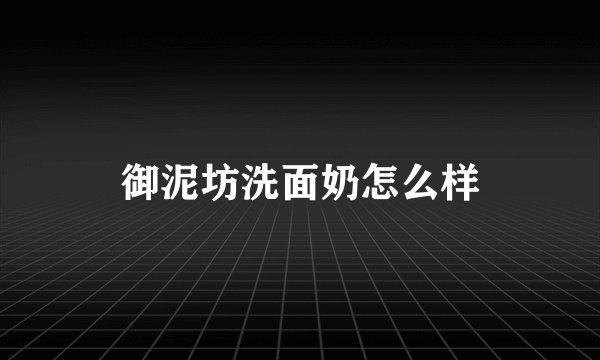 御泥坊洗面奶怎么样