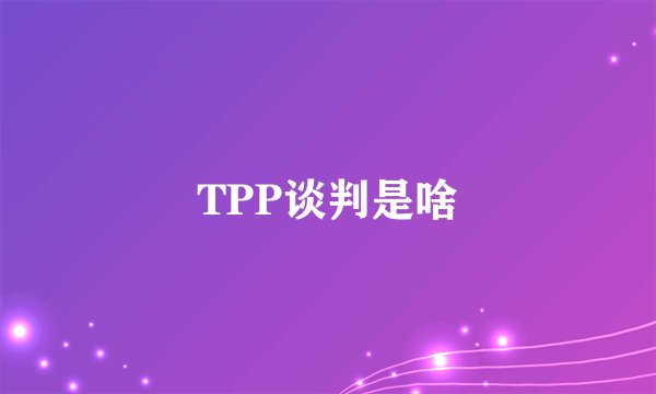 TPP谈判是啥