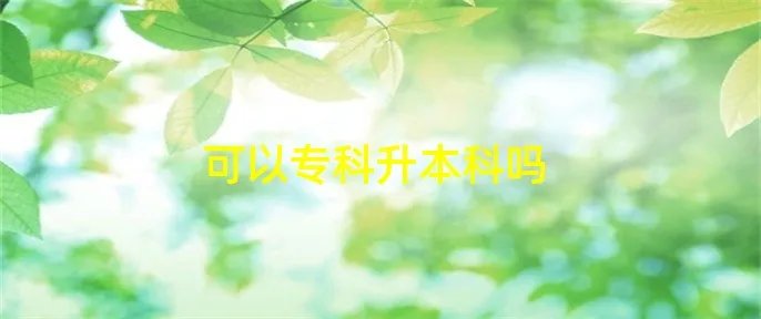 可以专科升本科吗