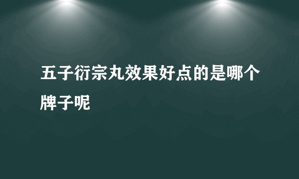 五子衍宗丸效果好点的是哪个牌子呢