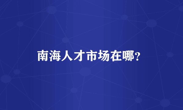 南海人才市场在哪？