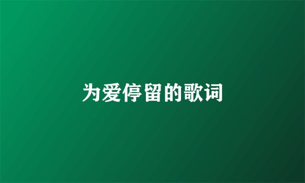 为爱停留的歌词