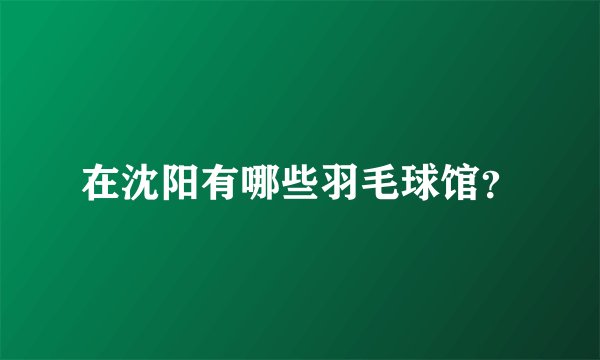 在沈阳有哪些羽毛球馆？