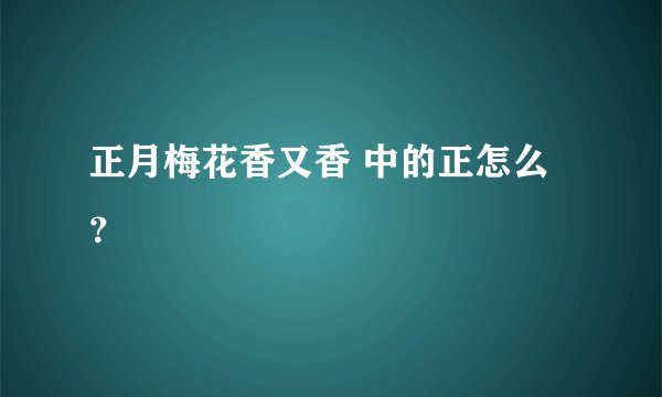 正月梅花香又香 中的正怎么？