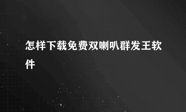 怎样下载免费双喇叭群发王软件