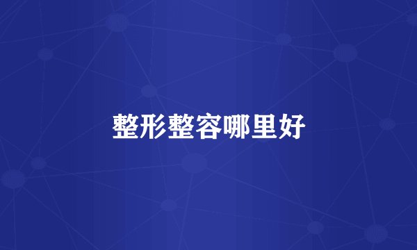整形整容哪里好