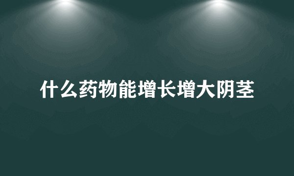 什么药物能增长增大阴茎