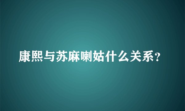 康熙与苏麻喇姑什么关系？