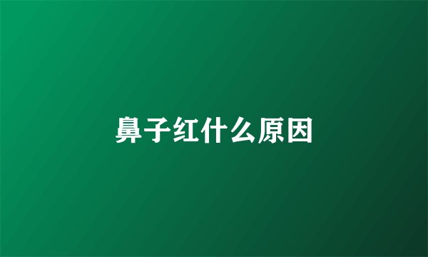 鼻子红什么原因