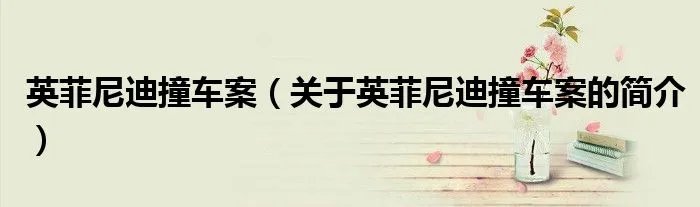 英菲尼迪撞车案（关于英菲尼迪撞车案的简介）