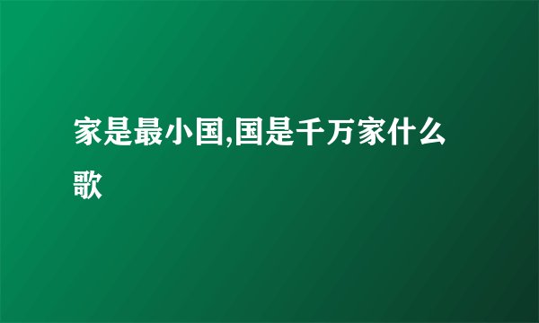 家是最小国,国是千万家什么歌