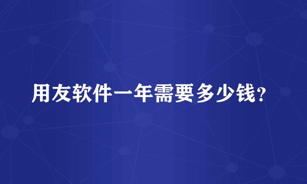 用友软件一年需要多少钱？