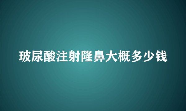玻尿酸注射隆鼻大概多少钱