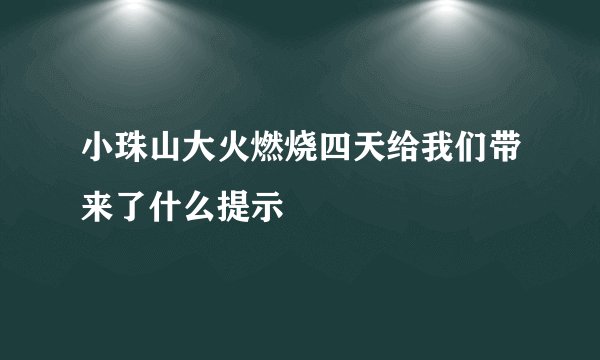 小珠山大火燃烧四天给我们带来了什么提示