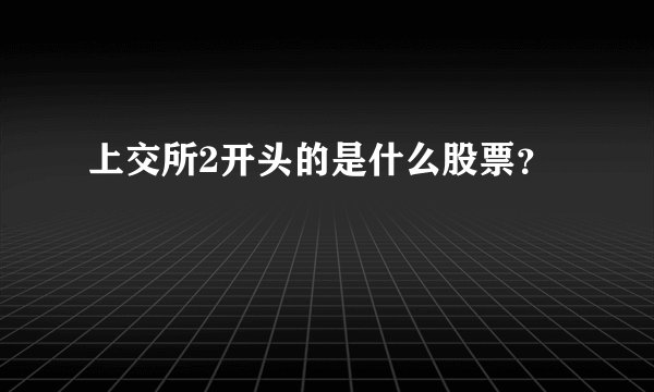 上交所2开头的是什么股票？