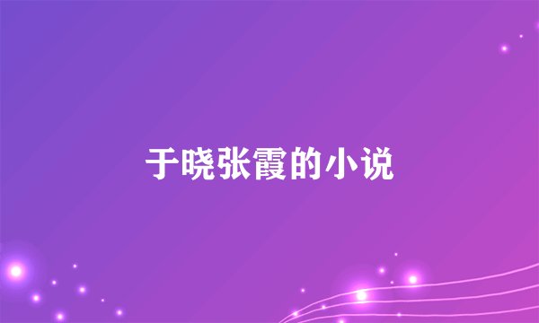 于晓张霞的小说