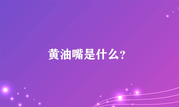 黄油嘴是什么？