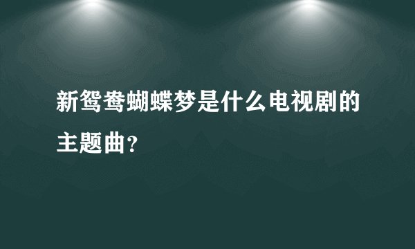 新鸳鸯蝴蝶梦是什么电视剧的主题曲？