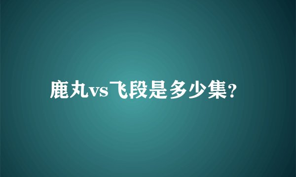 鹿丸vs飞段是多少集?