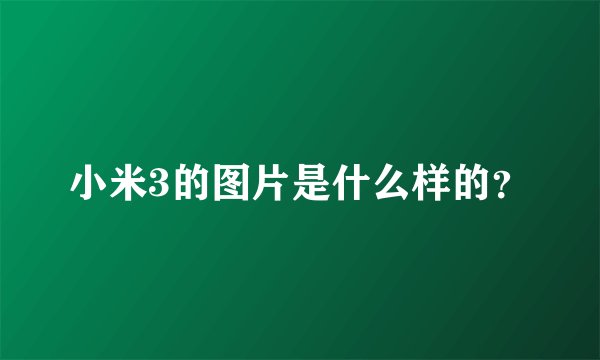 小米3的图片是什么样的？