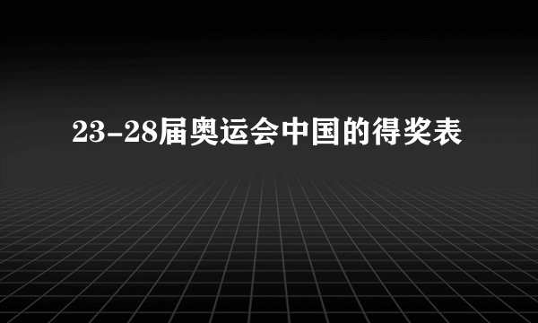 23-28届奥运会中国的得奖表