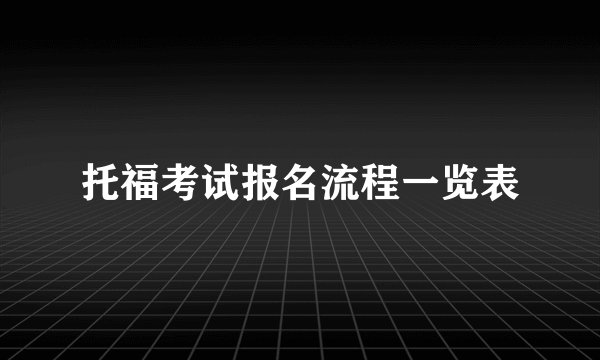 托福考试报名流程一览表