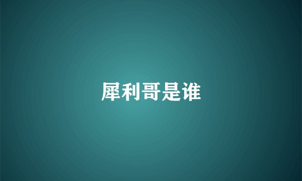 犀利哥是谁