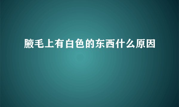 腋毛上有白色的东西什么原因