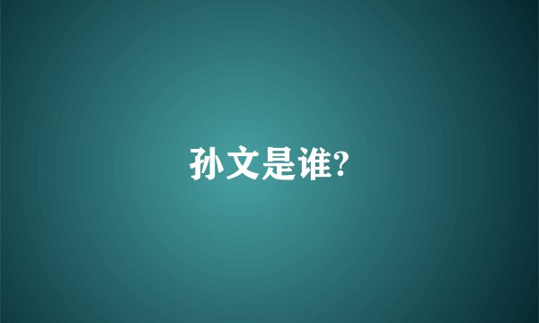 孙文是谁?