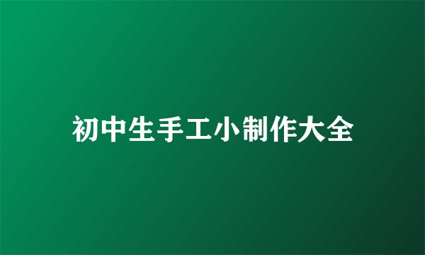 初中生手工小制作大全