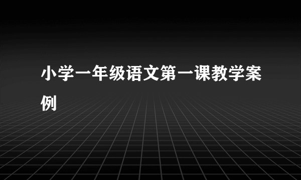 小学一年级语文第一课教学案例
