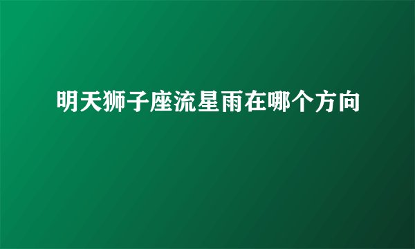 明天狮子座流星雨在哪个方向