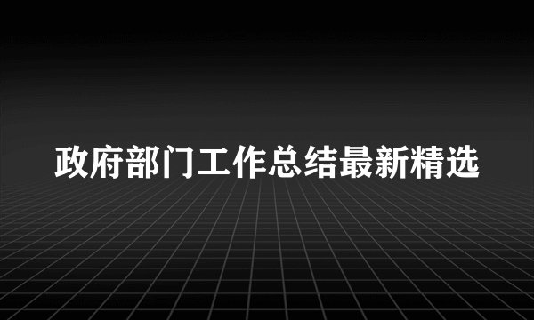 政府部门工作总结最新精选