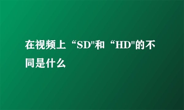 在视频上“SD