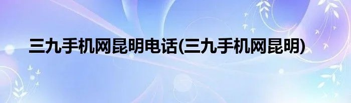 三九手机网昆明电话(三九手机网昆明)